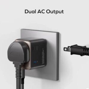 Momax 1-World² 5-Port Mini Travel GaN Charger 35W with Dual AC (Desert Titanium) - Image 3