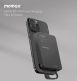 Momax 1-Power F.Pass⁺ 10000mAh Magnetic Battery Pack with Built-in Cable (Black) - Image 5