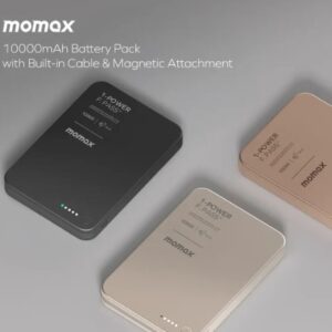 Momax 1-Power F.Pass⁺ 10000mAh Magnetic Battery Pack with Built-in Cable (Desert Titanium) - Image 6
