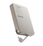 Momax 1-Power F.Pass⁺ 10000mAh Magnetic Battery Pack with Built-in Cable (Titanium)