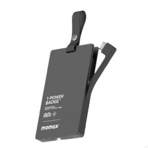 Momax 1-Power Badge+ Emergency Power Bank With Find My Locator  (Black) - Image 1