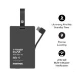 Momax 1-Power Badge+ Emergency Power Bank With Find My Locator  (Black) - Image 6