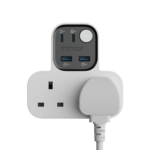 Momax 1-Charge Work Flow T-shaped Extention 2 Socket with USB (White) - Image 2