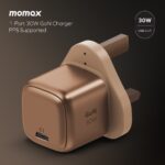 Momax 1-Charge 1-Port GaN 30W charger (UK) (Desert Titanium) - Image 6