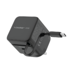 Momax 1-Charge+ 1-Port GaN 35W charger with Retractable USB-C Cable (Black)