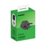 Momax 1-Charge+ 1-Port GaN 35W charger with Retractable USB-C Cable (Black) - Image 8