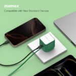Momax 1-Charge+ 1-Port GaN 35W charger with Retractable USB-C Cable (Green) - Image 5