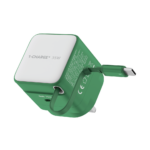 Momax 1-Charge+ 1-Port GaN 35W charger with Retractable USB-C Cable (Green)