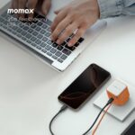 Momax 1-Charge+ 1-Port GaN 35W charger with Retractable USB-C Cable (Orange) - Image 8
