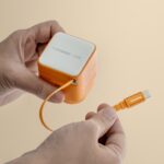 Momax 1-Charge+ 1-Port GaN 35W charger with Retractable USB-C Cable (Orange) - Image 4