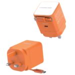 Momax 1-Charge+ 1-Port GaN 65W charger with Retractable USB-C Cable (Orange) - Image 7