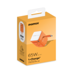 Momax 1-Charge+ 1-Port GaN 65W charger with Retractable USB-C Cable (Orange) - Image 6