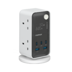 Momax 1-Charge Work Flow 6-Outlet Digital Display Power Tower with USB (White)