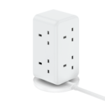 Momax 1-Charge Work Flow 6-Outlet Digital Display Power Tower with USB (White) - Image 2