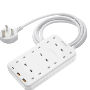 Momax ONEPLUG 6-Outlet Power Strip With USB Power Strip - White - Image 1