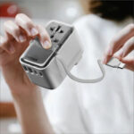 Momax 1-World+ Flow 35W 4-Port w/ Built-in USB-C Cable + AC Travel Adaptor (White) - Image 2