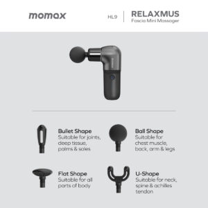 MOMAX Relaxmus Fascia Mini Massager - Black - Image 4