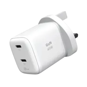 MOMAX 1-CHARGE 45W 2-Port GaN Charger (White) - Image 1