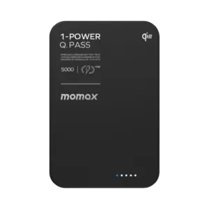 MOMAX 1-Power Q.Pass 5000mAh Qi2 Magnetic Wireless Battery Pack (Black) - Image 1