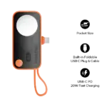 MOMAX 1-Power X Pro Mini⁺ 5000mAh Integrated Foldable USB-C Plug and Built-In USB-C Cable Battery Pack - Image 2