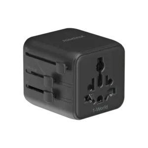 MOMAX 1-World Travel Adaptor (Black) - Image 1