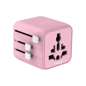 MOMAX 1-World Travel Adaptor (Pink) - Image 1