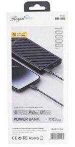 Royal Power Bank 10000mah (3 USB out put / led power Indicator) -Black - Image 4