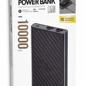 Royal Power Bank 10000mah (3 USB out put / led power Indicator) -Black - Image 3