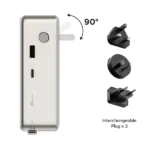 MOMAX 1-PAC⁺10000mAh 3 in 1 Hybrid GaN Battery Pack with Build-in retractable Cable (Titanium) - Image 2