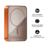 MOMAX 1-Power Q.Pass2 10000mAh Qi2.2 Magnetic Wireless Battery Pack (Orange) - Image 2