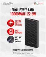 Royal Power Bank 10000mah (3 USB out put / led power Indicator) -Black