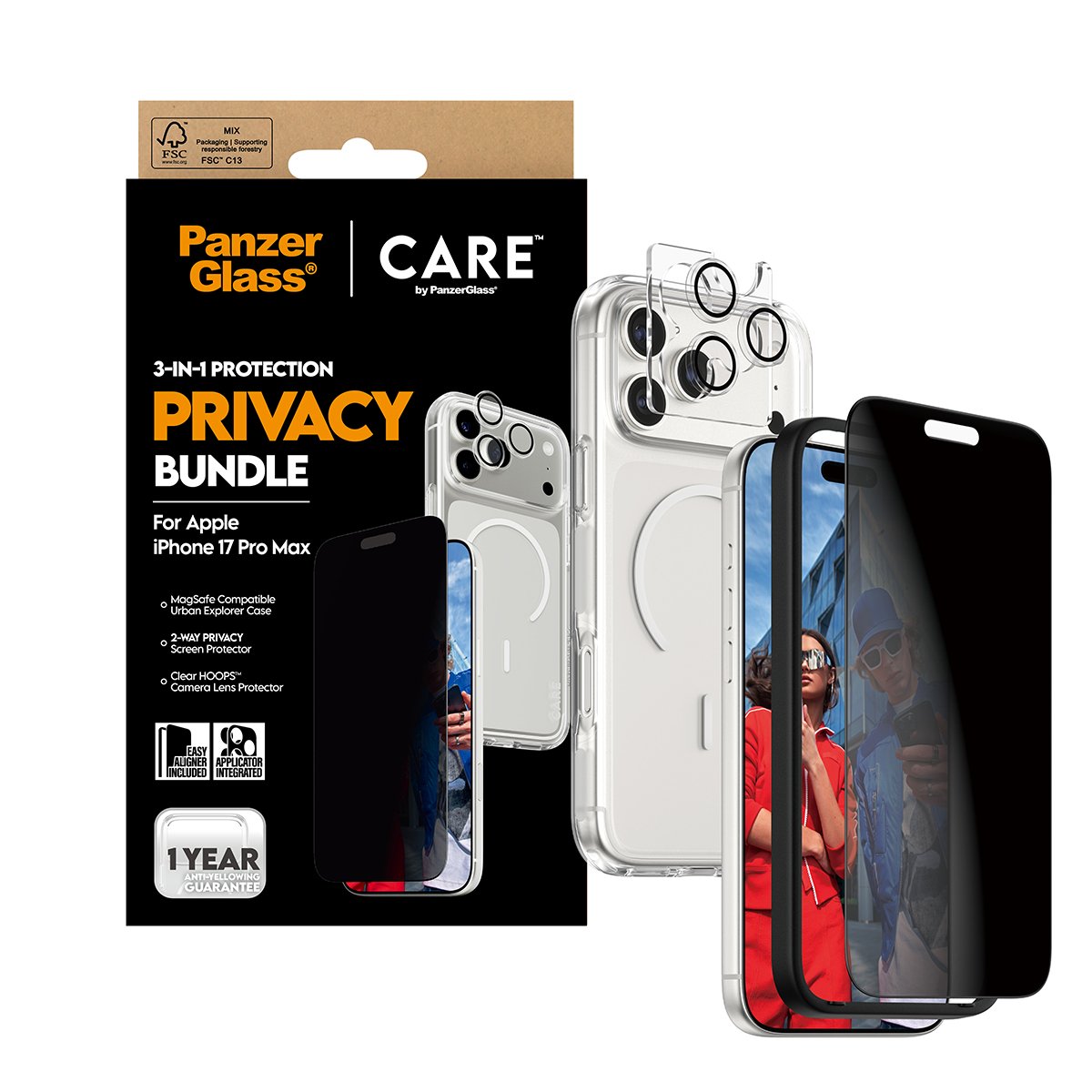 cr34911_06 CARE by x PanzerGlass® 3-in-1 Flagship Privacy Bundle iPhone 17 pro max 2025 6.9" Pro - Image 1