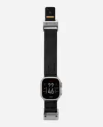 AULUMU A11 band for Apple Watch, Black buckle+Black Strap (3D Woven Herringbone with Letter M) - Image 4