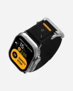 AULUMU A11 band for Apple Watch, Black buckle+Black Strap (3D Woven Herringbone with Letter M) - Image 5
