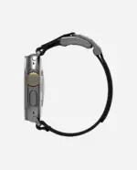 AULUMU A11 band for Apple Watch, Black buckle+Black Strap (3D Woven Herringbone with Letter M) - Image 6